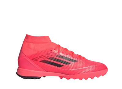 adidas Women's F50 League Mid-Cut Turf "Turbo/Aurora Black/Platinum Metallic"
