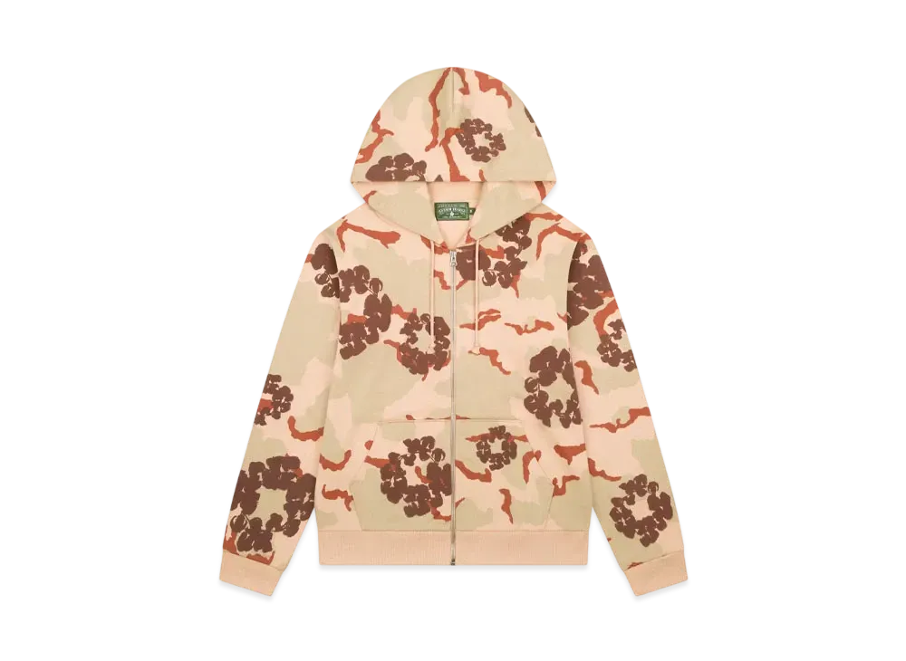 DENIM TEARS Tan Camo Cotton Wreath Zip Hoodie "Desert Storm Camo"