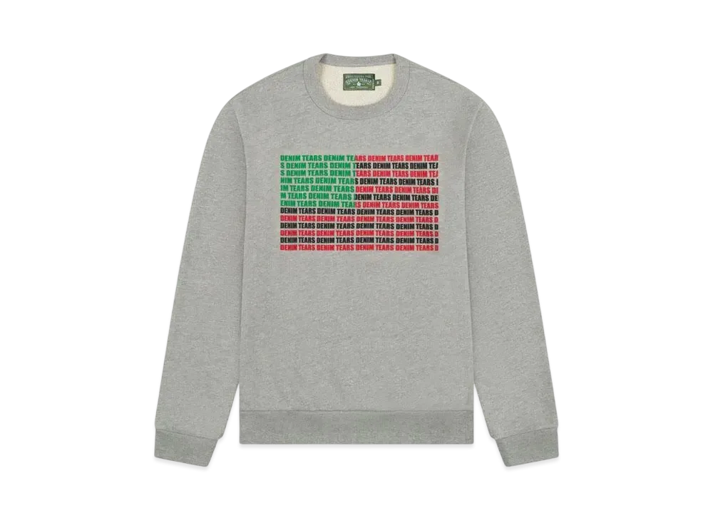 DENIM TEARS Logo Flag Crewneck "Grey"