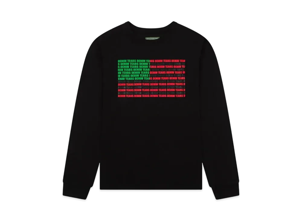 DENIM TEARS Logo Flag Long Sleeve Tee "Black"
