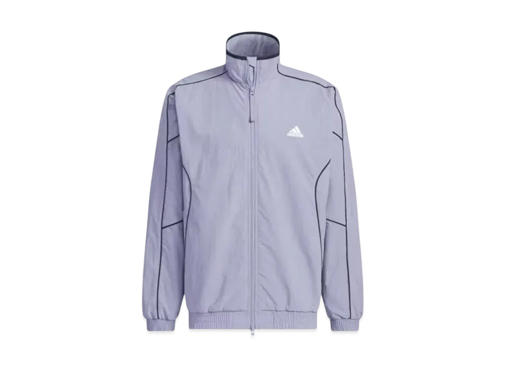 adidas Warding Loose Fit Wrinkled Nylon Woven Brushed Tricot Lined Jacket (Gender Neutral) "Silver Violet"
