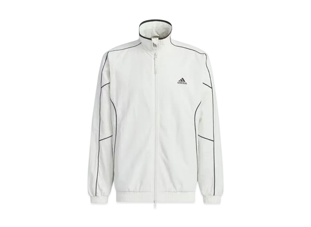 adidas Warding Loose Fit Wrinkled Nylon Woven Brushed Tricot Lined Jacket (Gender Neutral) "Orbit Grey"