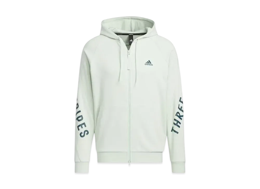 adidas Warding Loose Fit French Terry Full Zip Parka "Linen Green"