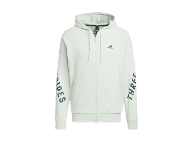 adidas Warding Loose Fit French Terry Full Zip Parka "Linen Green"
