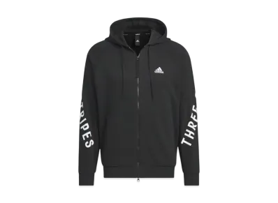 adidas Warding Loose Fit French Terry Full Zip Parka "Black"