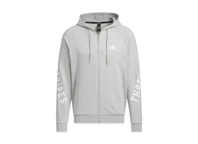 adidas Warding Loose Fit French Terry Full Zip Parka "Medium Grey Heather"