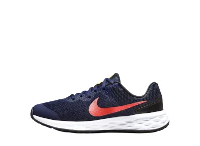 ナイキ GS レボリューション6 "ミッドナイトネイビー/ブラック/イエローオークル/ブライトクリムゾン"