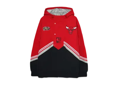 Mitchell&Ness NBA THROW IT BACK RETRO JACKET VINTAGE LOGO BULLS "BLACK-SCARLET"