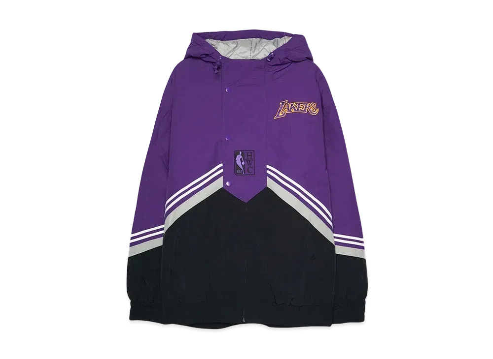 Mitchell&Ness NBA THROW IT BACK RETRO JACKET VINTAGE LOGO LAKERS "BLACK-PURPLE"