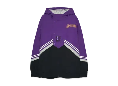 Mitchell&Ness NBA THROW IT BACK RETRO JACKET VINTAGE LOGO LAKERS "BLACK-PURPLE"