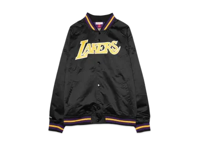 Mitchell&Ness NBA LIGHTWEIGHT SATIN JACKET VINTAGE LOGO LAKERS "BLACK"