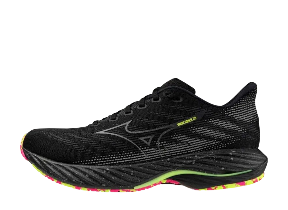 ミズノ ウエーブライダー28 "ブラック/シルバー/ピンク"