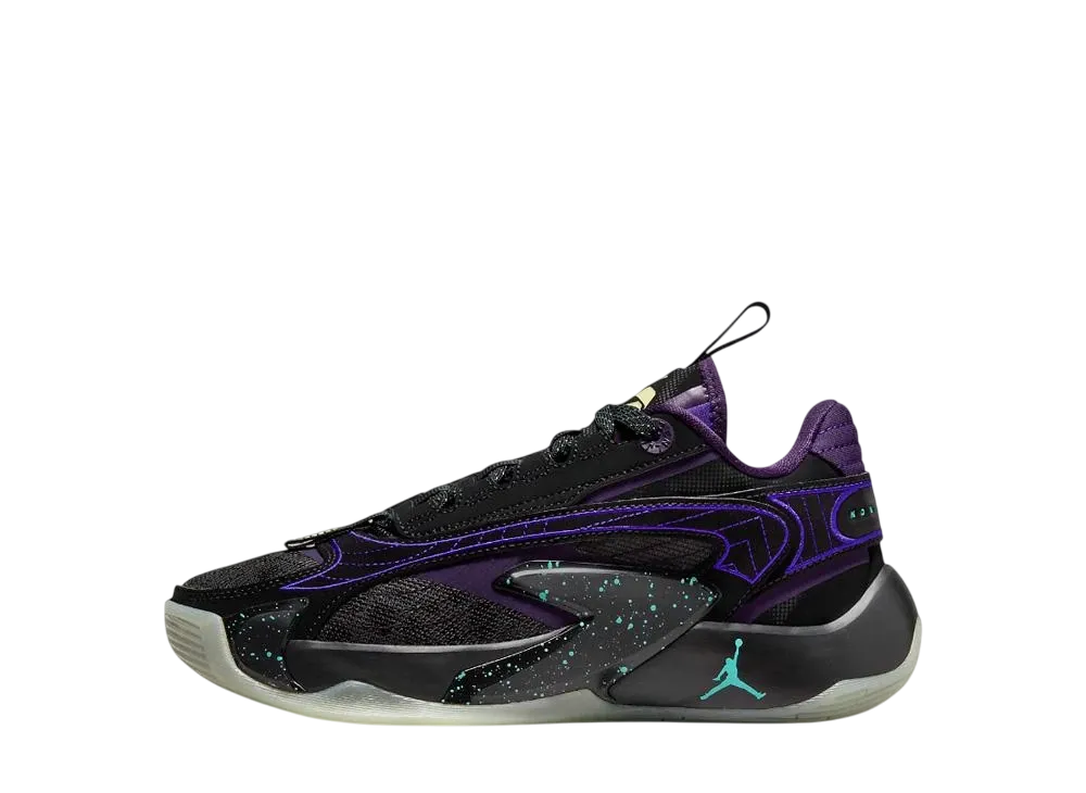 ナイキ GS ジョーダン ルカ2 "ブラック/グランドパープル/オーロラグリーン/グロー"