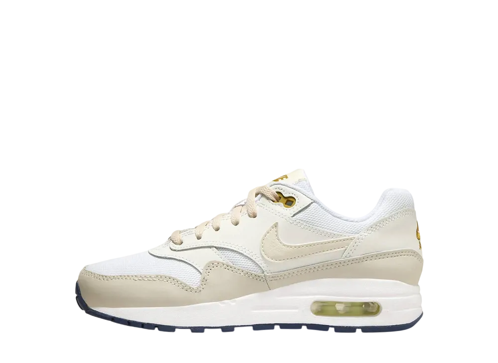 Nike GS Air Max 1 "White/Bronzine/Barely Volt/Light Orewood Brown"