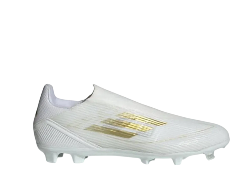 アディダス F50 リーグ レースレス ファーム/マルチグラウンド サッカー スパイク "クラウドホワイト/ゴールドメタリック"