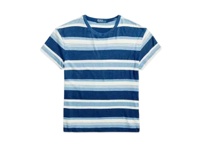 Polo Ralph Lauren Classic Fit Striped Cotton Linen T-Shirt "Blue"