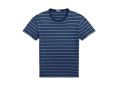 Polo Ralph Lauren Classic Fit Striped Cotton Linen T-Shirt "Blue"