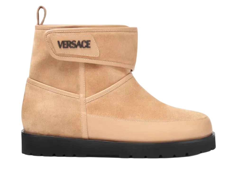 Versace Bastion Suede Boots "Beige"