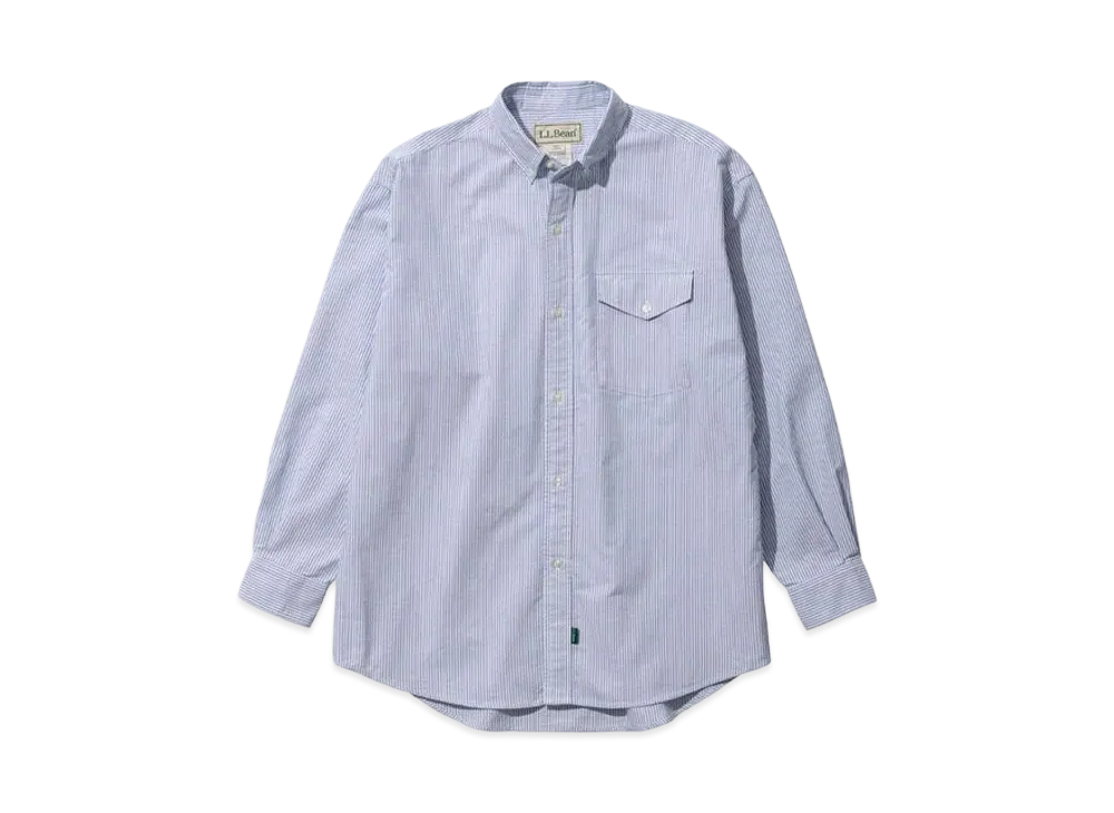 L.L.Bean Women's Orono Long-Sleeve Shirt "Sax/White"