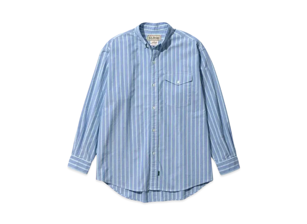 L.L.Bean Women's Orono Long-Sleeve Shirt "Sax/Teal/White"