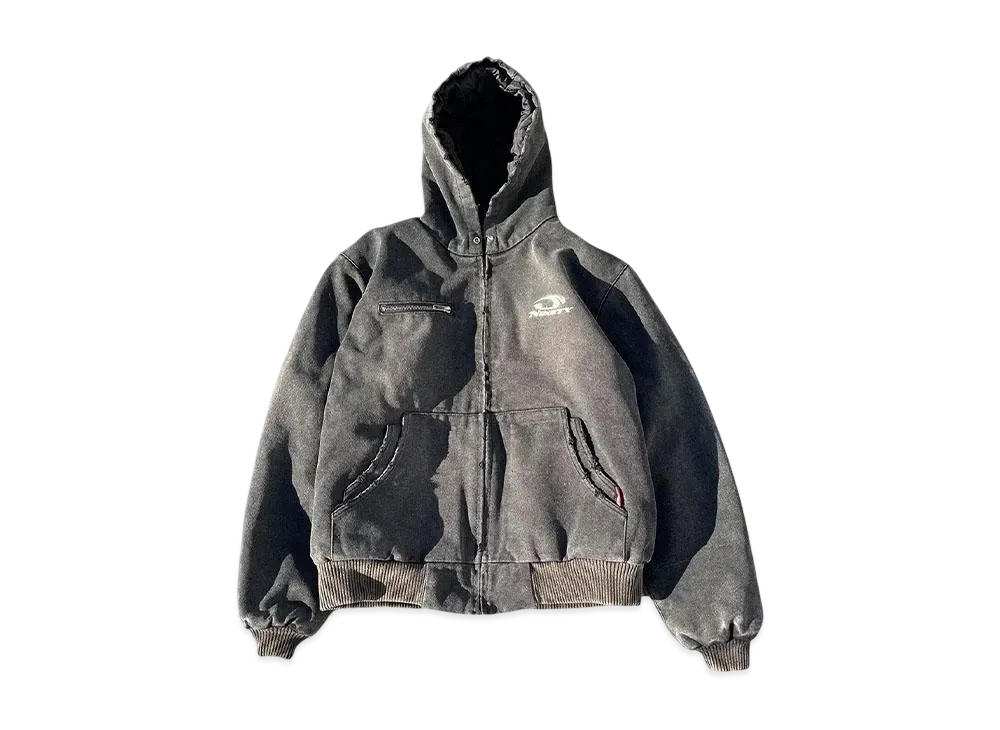 9090 Heisei Logo Vintage Like Duck Hoodie "Charcoal Black"