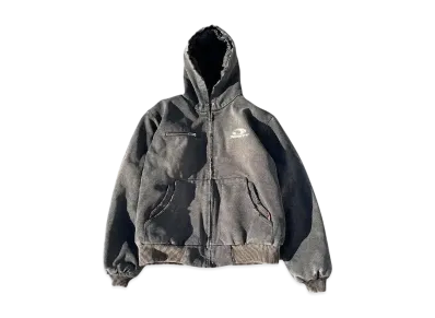 9090 Heisei Logo Vintage Like Duck Hoodie "Charcoal Black"