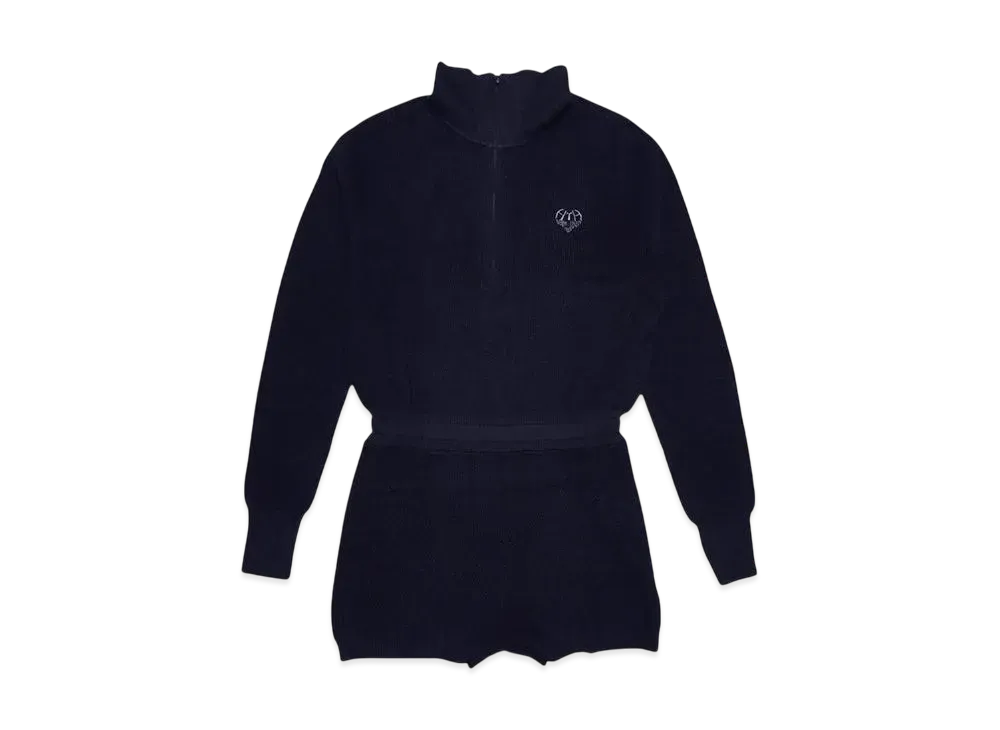 HTH knit romper op "NAVY"