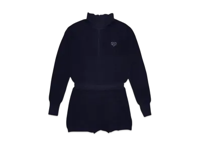 HTH knit romper op "NAVY"
