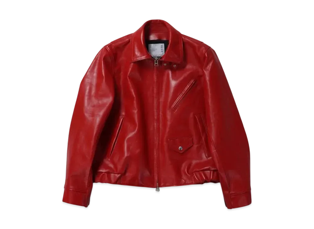 sacai Leather Jacket "Red"