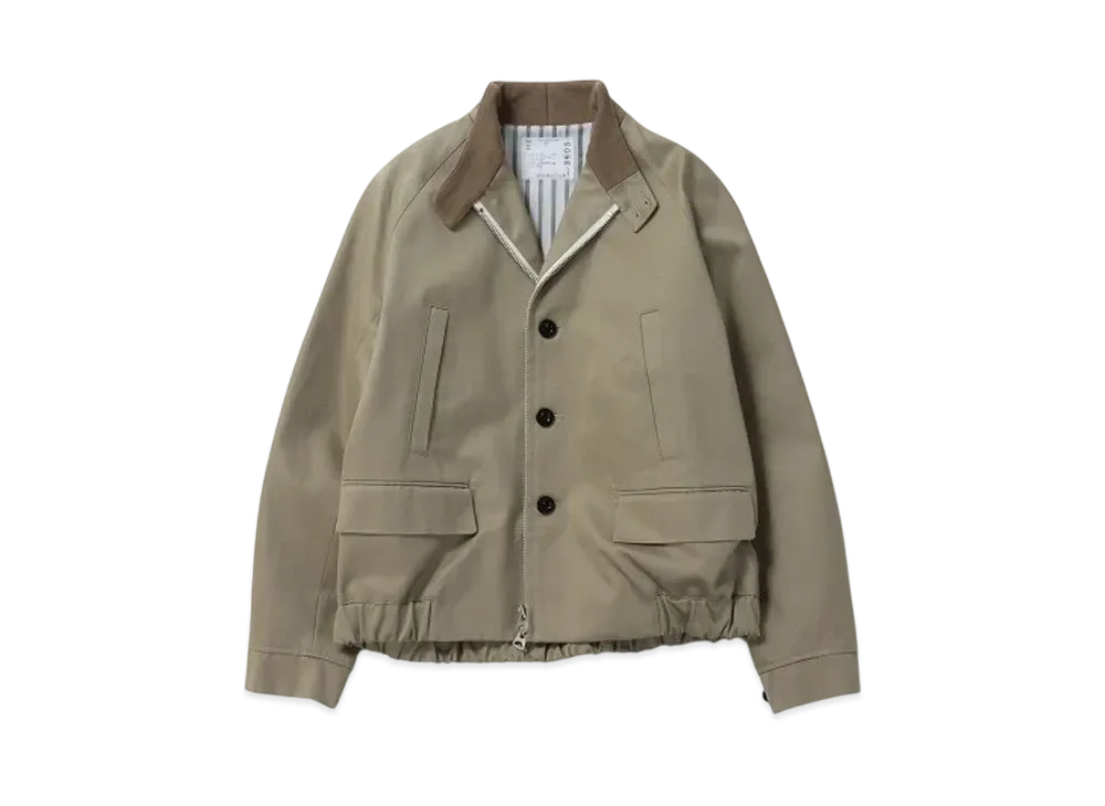 sacai チノジャケット 25ss ベージュ　サイズ2 sacai（サカイ） sacai 25SS Cotton Chino JacketスイングトップZIP
