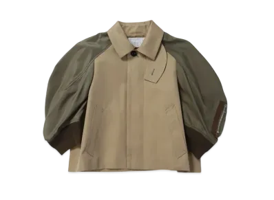 sacai Cotton Gabardine x Nylon Twill Jacket "Beige/Taupe"