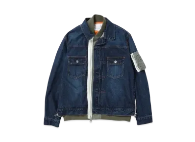 sacai Denim x Nylon Twill Jacket "Blue"