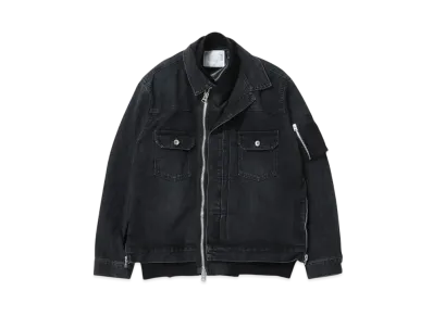 sacai Denim x Nylon Twill Jacket "Black"