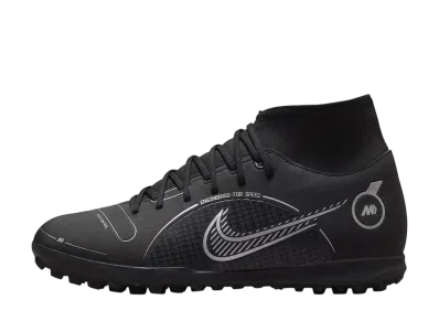 Nike Mercurial Superfly 8 Club TF "Black/Medium Ash/Metallic Silver"