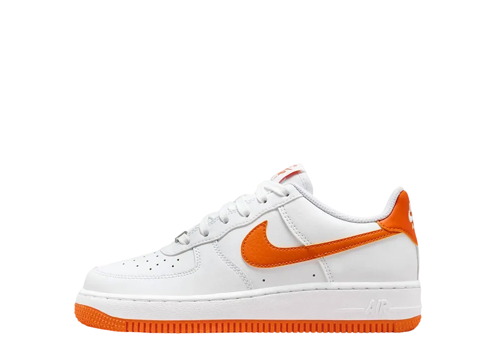 Nike GS Air Force 1 "White/White/Safety Orange"