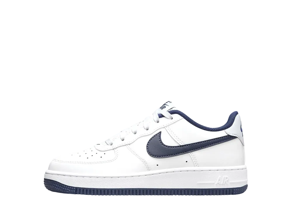 ナイキ GS エアフォース1 "ホワイト/フットボールグレー/ミッドナイトネイビー"