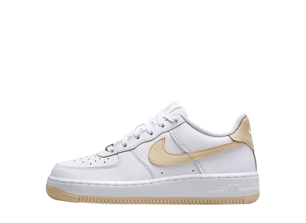 ナイキ GS エアフォース1 "ホワイト/ホワイト/ライトカーキ"