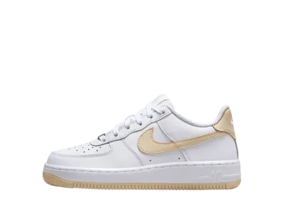 Nike GS Air Force 1 "White/White/Light Khaki"