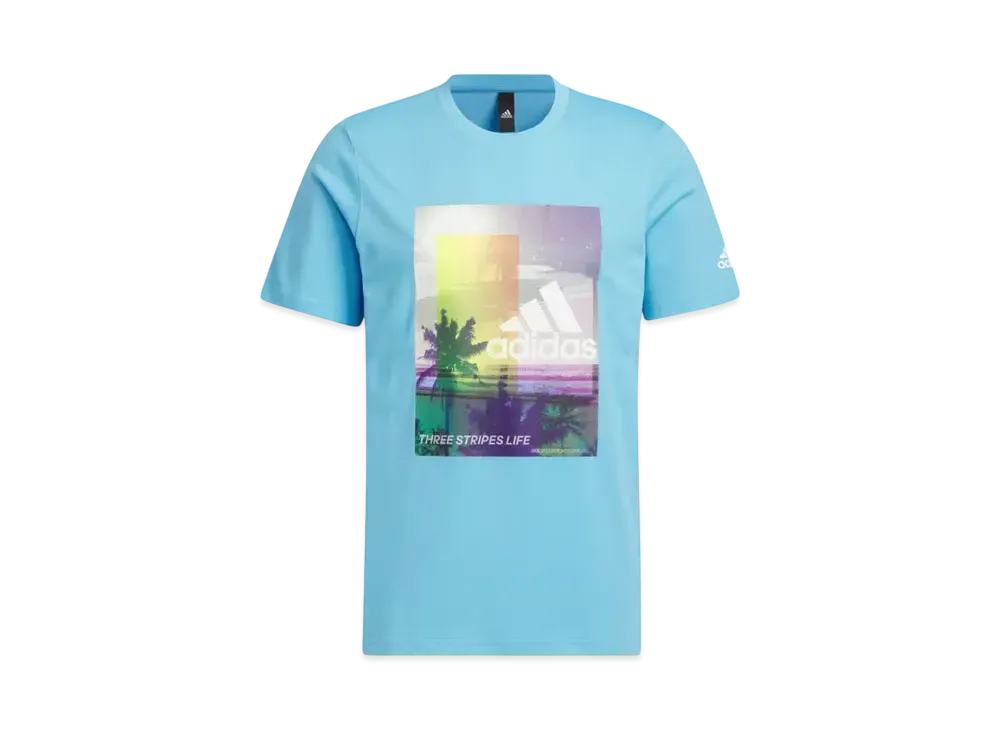 adidas Palm Tree Tee "Semi Blue Burst"