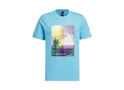 adidas Palm Tree Tee "Semi Blue Burst"