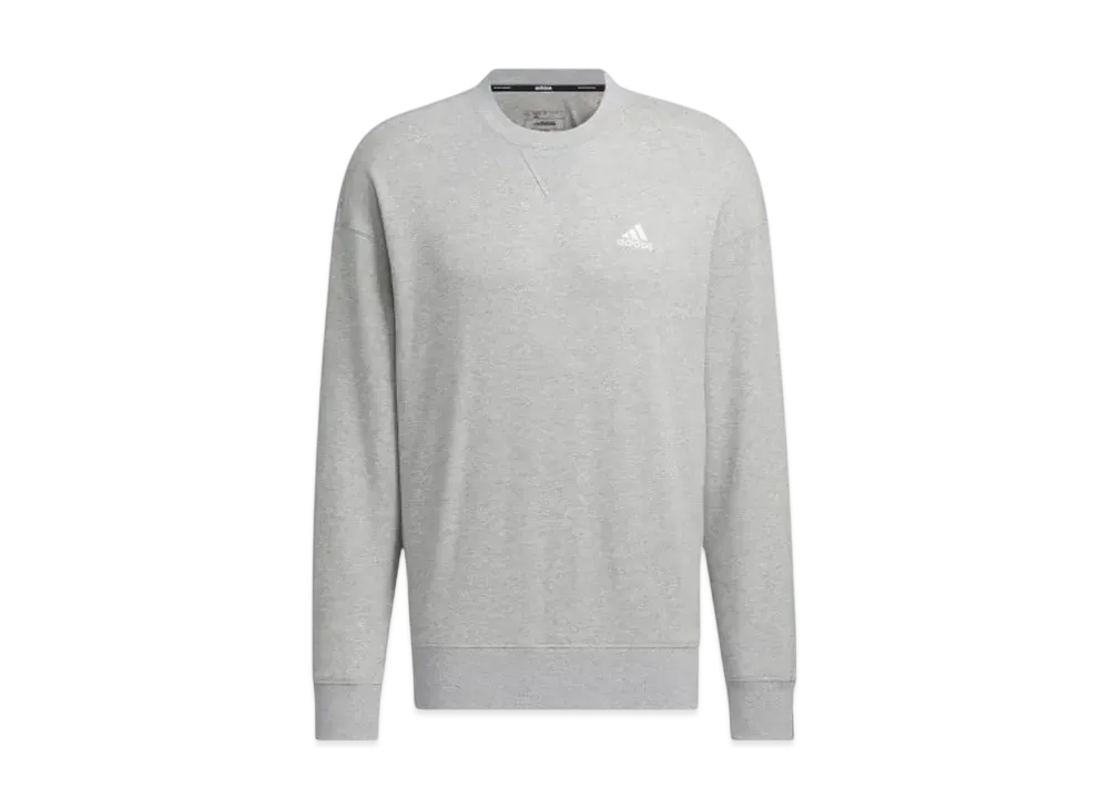 adidas Essentials Plus Loose Fit Small Logo French Terry Sweatshirt "Medium Grey Heather"