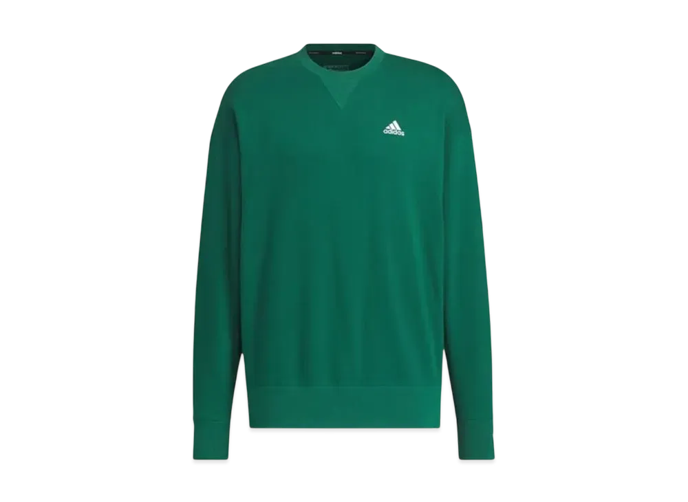adidas Essentials Plus Loose Fit Small Logo French Terry Sweatshirt "Collegiate Green"