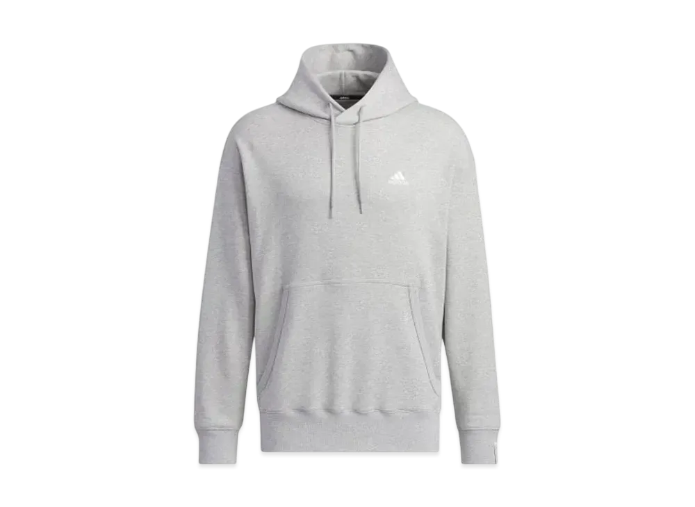 adidas Essentials Plus Loose Fit Small Logo French Terry Pullover Parka "Medium Grey Heather"