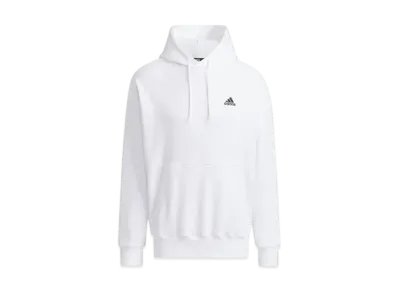 adidas Essentials Plus Loose Fit Small Logo French Terry Pullover Parka "White"