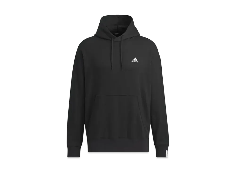 adidas Essentials Plus Loose Fit Small Logo French Terry Pullover Parka "Black"