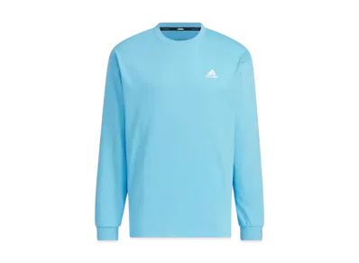 adidas Essentials Plus Loose Fit Small Logo Long Sleeve T-Shirt "Semi Blue Burst"