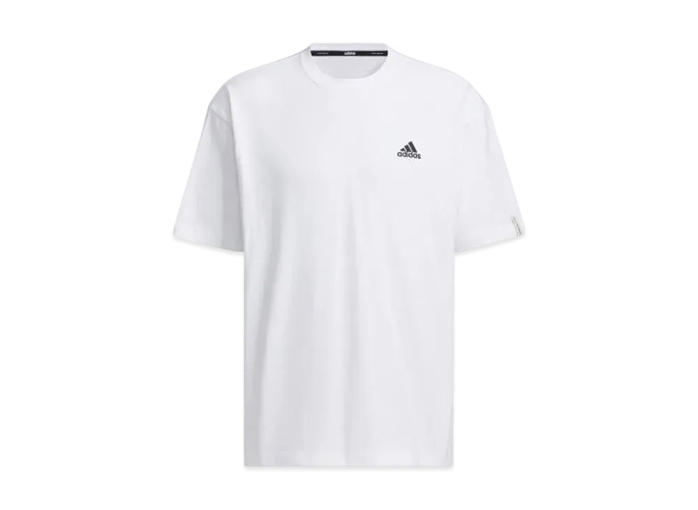 adidas Essentials Plus Loose Fit Small Logo Short Sleeve T-Shirt "White"