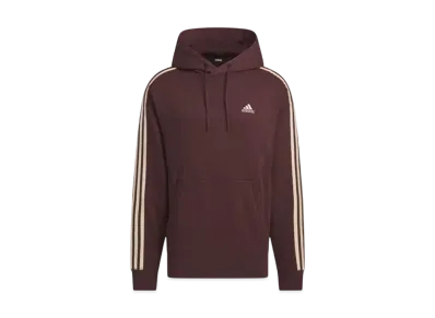 adidas Essentials Plus Loose Fit Three Stripes French Terry Pullover Parka "Shadow Brown"