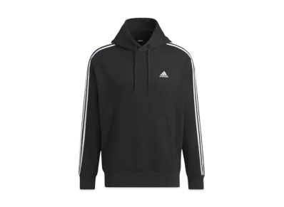 adidas Essentials Plus Loose Fit Three Stripes French Terry Pullover Parka "Black"