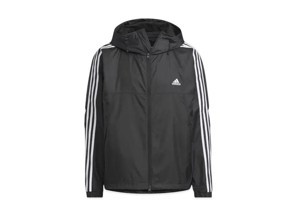 adidas Essentials Plus Loose Fit Three Stripes Mesh Lined Windbreaker Jacket "Black"
